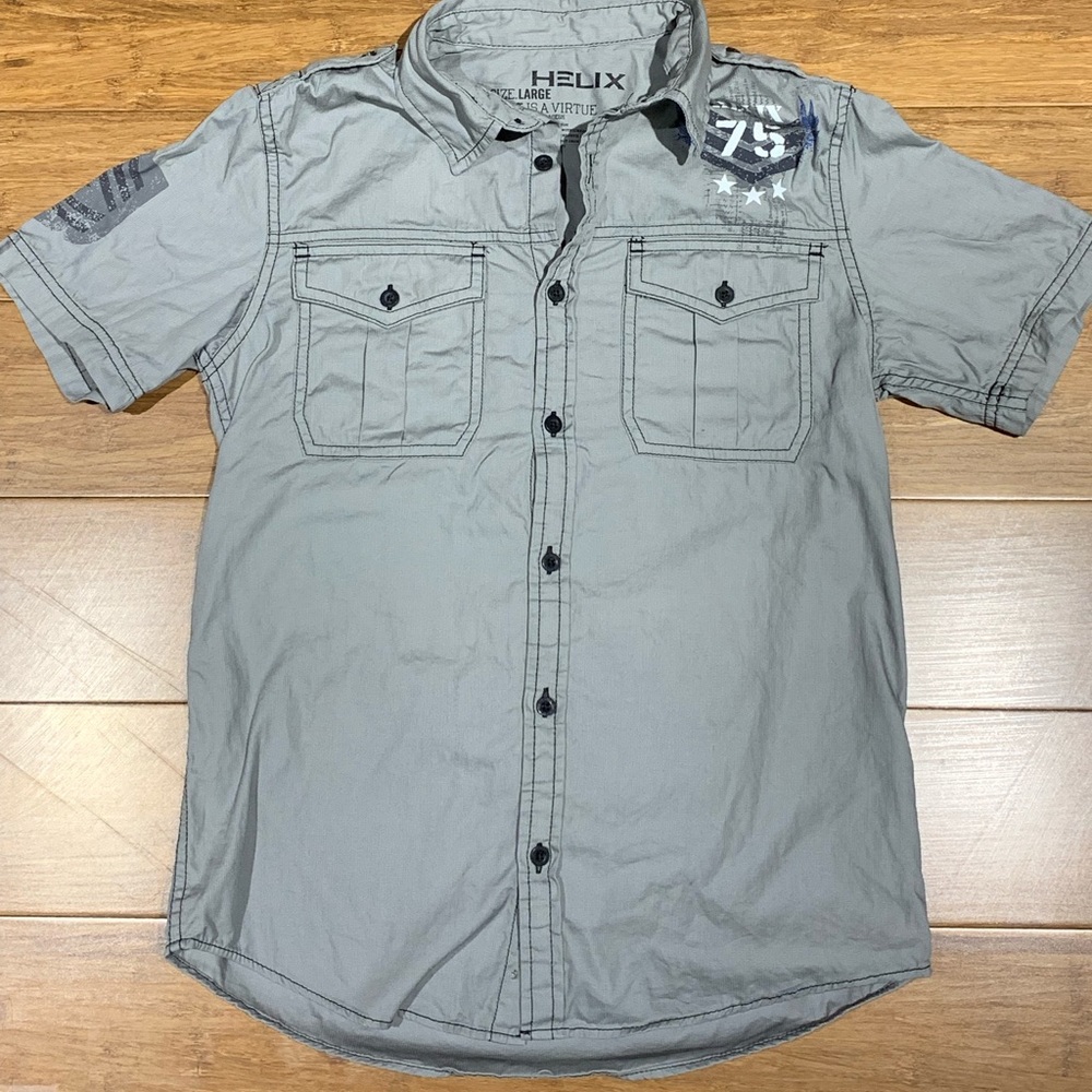 BOYS HELIX SHORT SLEEVED BUTTONED DOWN SHIRT